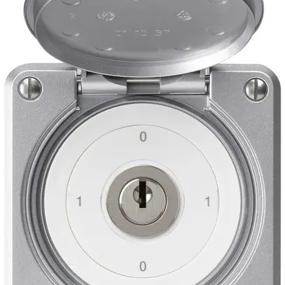 Interruttore a chiave INC robusto IP55 con copertura S0/2P alluminio 