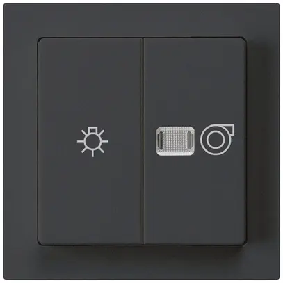 Kit frontale kallysto nero 60×60mm con simbolo illuminazione+ventilazione 