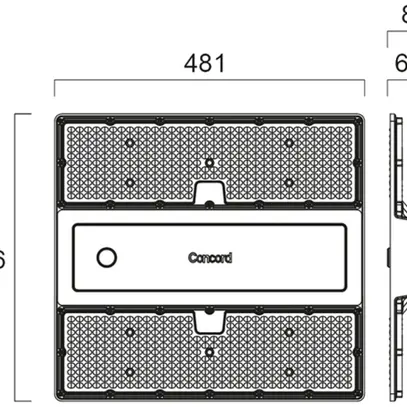 Proiett.capann.LED Sylvania Rocks SSA03N 50W 9100lm 840 IP65 30×60° RE 481×446 