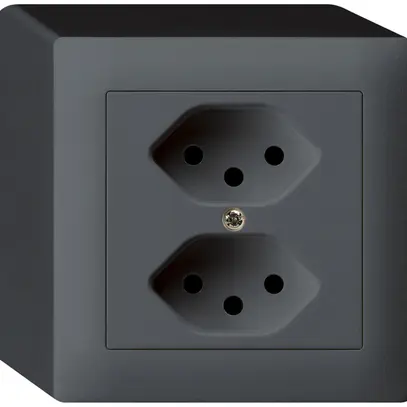 Prise AP kallysto 2×T13 anthracite 
