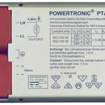 Ballast Powertronic 1×150/220…240V I 