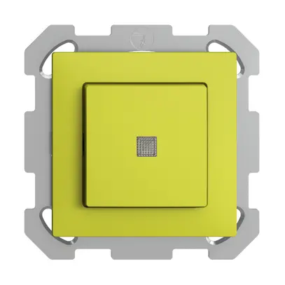 Pulsante luminoso INC EDIZIOdue A-R/1P lemon, con lente, LED giallo 