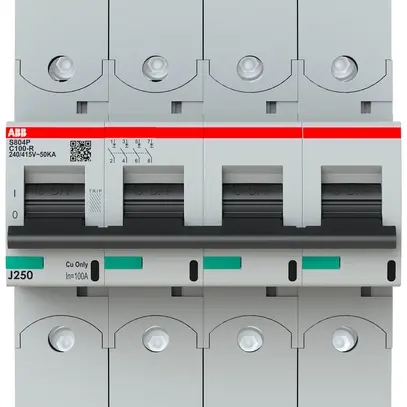 Disjoncteur ABB S804P-C100-R 4P 400V C-100A 50kA 6UM 