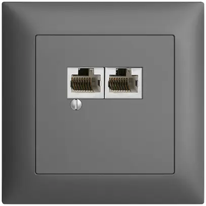 Scatola INC 2×RJ45/s 4P sep.grigio scuro EDIZIOdue R&M swissline 