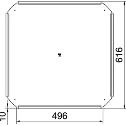 Couvercle BET RKD pour pièce en croix 500mm acier fin A2 brut 