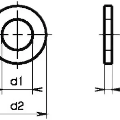 Rondelle M5 10×5.3×1mm DIN 125A zing.bl, sans chanfrein 