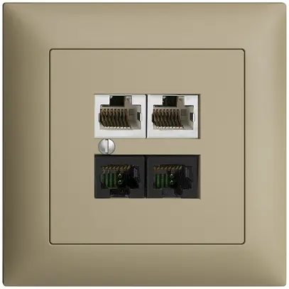 UP-Dose 4×RJ45 2×u/2×s EDIZIOdue sand R&M swissline NT 2ab 