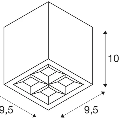 Plafoniera LED SLV S-CUBE 15W 1000lm 827/830 IP65 REG 95×95mm antracite 