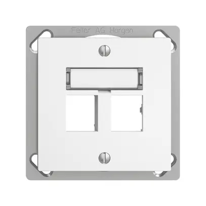 Kit de montage INC EDIZIOdue sortie droite, pour 2×RJ45 freenet, blanc 