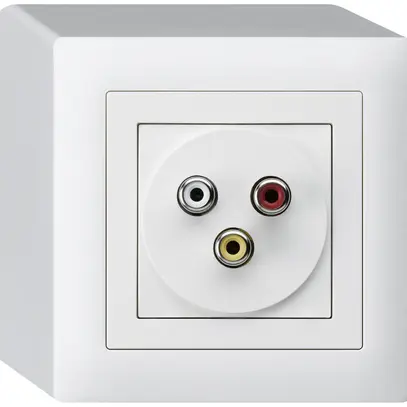 Prise de raccordement AP kallysto 3 RCA audio+vidéo blanc 