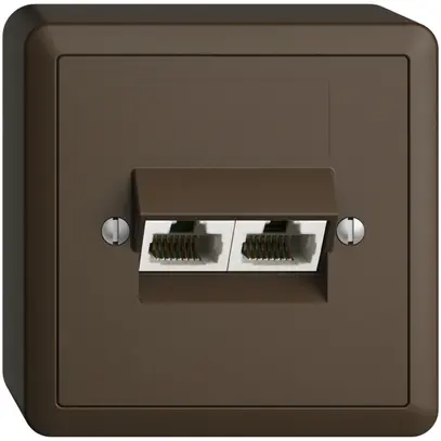 Presa AP 2×RJ45/u 8P sep.EDIZIOdue coffee ITplus 