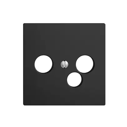 Plaque frontale EDIZIOdue noir pour prise de date pour R/TV 