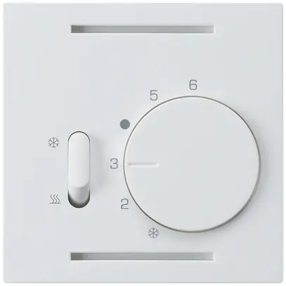 Thermostat Hager kallysto A, avec interrupteur chauffage/refroidissement, blanc 