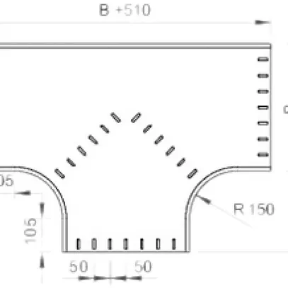 Dérivation en T MKS 110×400mm zingué à chaud par immersion 