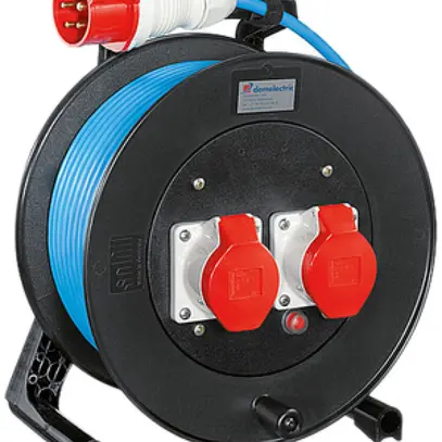 Enrouleur de câble Demelectric GT310 25m 5×2.5mm², 2×T75, EPR-PUR 