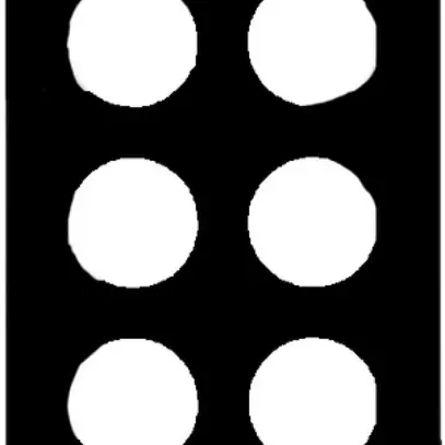 Placca di copertura 3×2 grd.I 6×43 nero 
