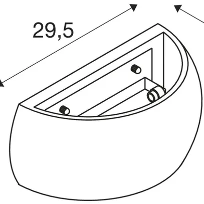 Applique SLV PLASTRA CURVED CUTRAIN R7s 20W VAR 295×130×125mm blanc 