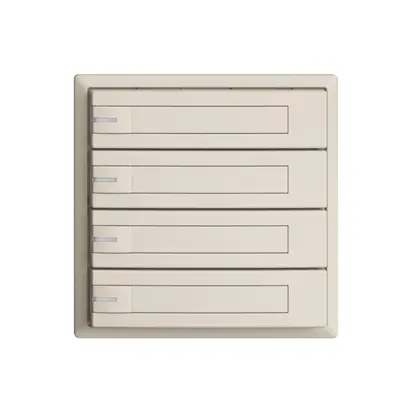 Poussoir KNX RGB EDUE, 250mW, a.LED RGB, a.papier, 4×poussoir, 1×touche, crema 