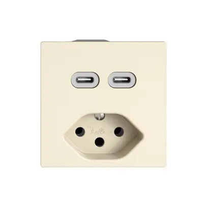 Presa di ricarica USB EDIZIO.liv SNAPFIX® USB C+C/T13 3A 230VAC cr 