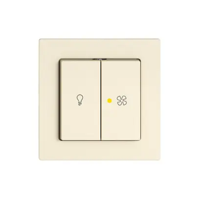 Interrupteur à poussoir lumineux EDIZIO.liv SNAPFIX® lum&vent.3/3/1L KS jn cr 