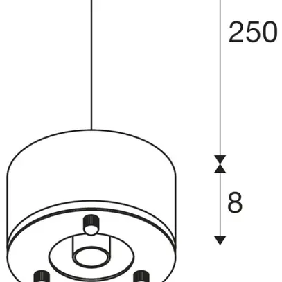 Lampadario SLV PARA DOME E27 max. 150W nero, schermo da ordinare separatamente 