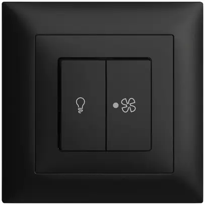 Kit frontale INC EDIZIOdue nero 88×88mm bottone doppio 