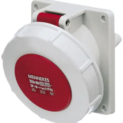 Presa INS CEE 32A 5P 6h 400V rosso, obliquo IP67 Mennekes 