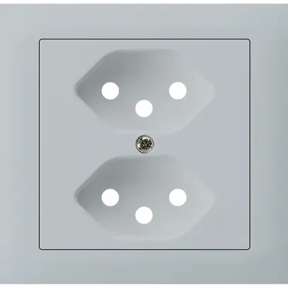 EB-Frontset Hager kallysto für Steckdose G3 2×T13 Abdeckrahmen steckbar hellgrau 