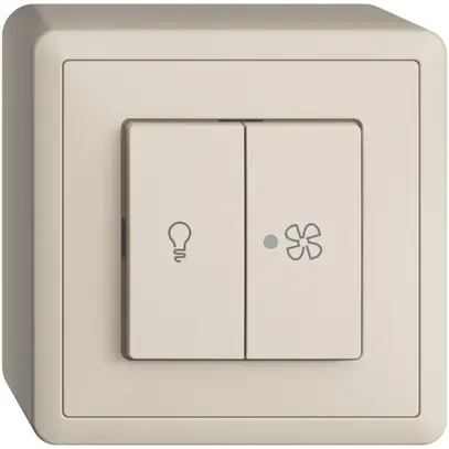 Interruttore AP per luce e ventilaz. EDIZIOdue cre.LED giallo 