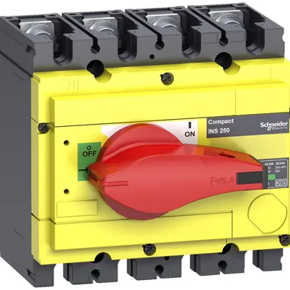 Interuttore di carico Schneider INS 4L 100A con maniglia rotativa rosso/giallo 