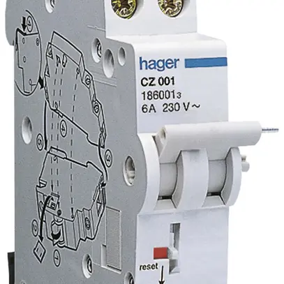 Contatto ausiliare Hager 6A 230VAC 1 chiusura 2 apertura 0 invertitore 1UM 