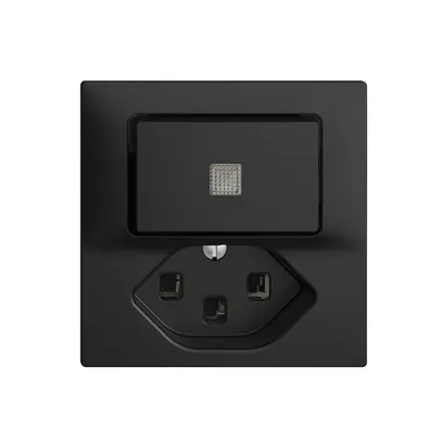 Combinazione lum.A-R/1L+T23 EDIZIOdue nero con lente, LED giallo 