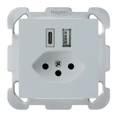 Prise de charge USB ENC kallysto 18W PD 1×type A 1×type C T13 a.plaque fix. grc 