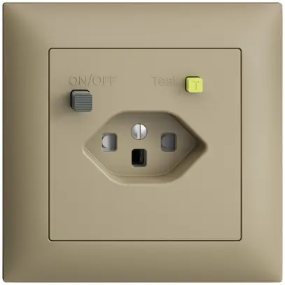 Prise ENC EDIZIOdue T23 FI 30mA FMI, shutter, sand 