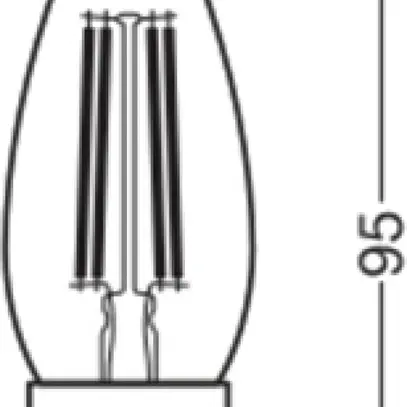 Lampada LED LEDVANCE CLASSIC B E27 3.4W 470lm 827 REG B10.5 chiaro Ø35×95mm 