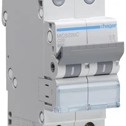 Disgiuntore Hager MCB quickconnect 2P 230V tipo C 20A Icn 6kA 2UM 