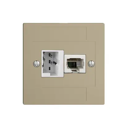Scatola INC 1×TT,1×RJ45/u 4P EDIZIOdue ITplus ITM sand 