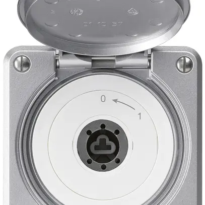 Contact pivotant à clé ENC robusto IP55 aluminium avec clapet sans cylindre 1P 