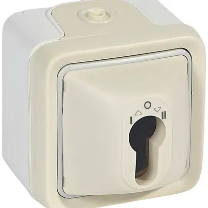 Interrupteur rotatif AP PLEXO 1-0-2 avec serrure de sûreté blanc 