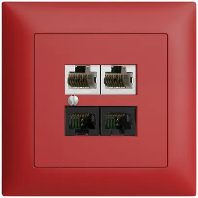 Scatola INC 4×RJ45 2×u/2×s EDIZIOdue berry R&M swissline NT 2ab 