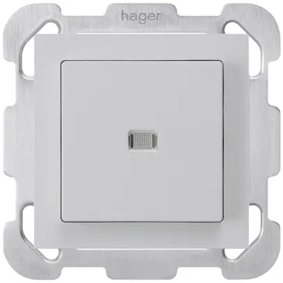 Pulsante luminoso INC kallysto A-R/2P grigio chiaro con piastra di fissaggio 