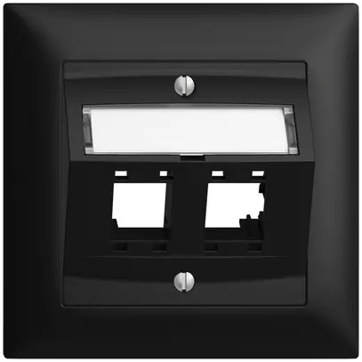 Kit montaggio ENC EDIZIOdue, con cappa di uscita obliqua, per 2×RJ45, nero 