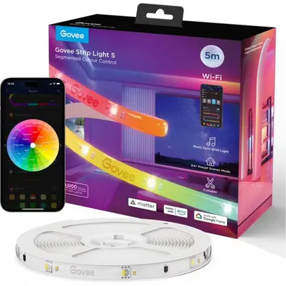 Bande LED Govee Stripe Light S, 5 m,  RGBIC, Matter 