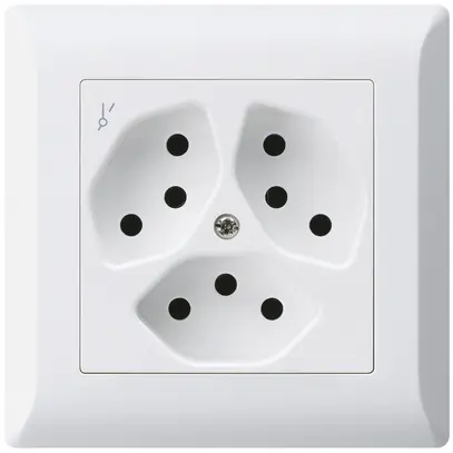 Presa INC kallysto.line 3×T13/1 bianco con protezione bambini 