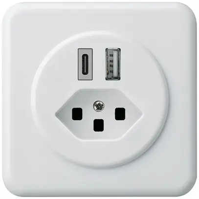 Prise de charge USB ENC basico 18W PD 1×type A 1×type C T23 a.plaque rec&fix bc 
