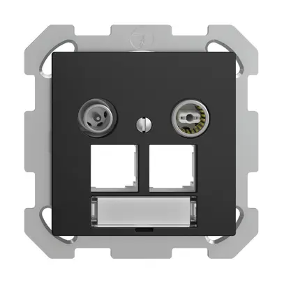 Presa multimedia ENC EDIZIOdue FM EASYNET 4dB, p.2×RJ45 S-One, nero 