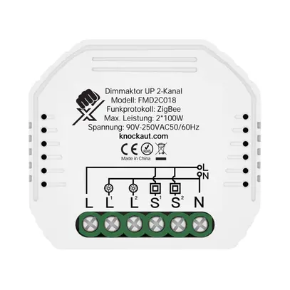 Dimmer a incasso 2 canali KnockautX, da BRELAG 