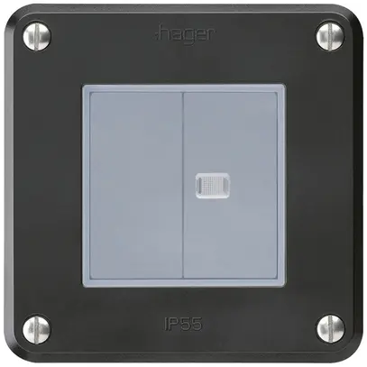 Interrupteur ENC robusto IP55 schema 3+3 1×lumineux noir pour combinaison 