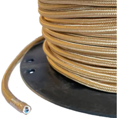 Cavo tessile Elektrogros 2×0.75mm² oro rotolo da 50m 