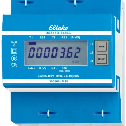 Contatore energia AMD Eltako DSZ15D MID, 3×80A calibrato tariffa singola/doppia 